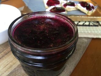Homemade blueberry jam.