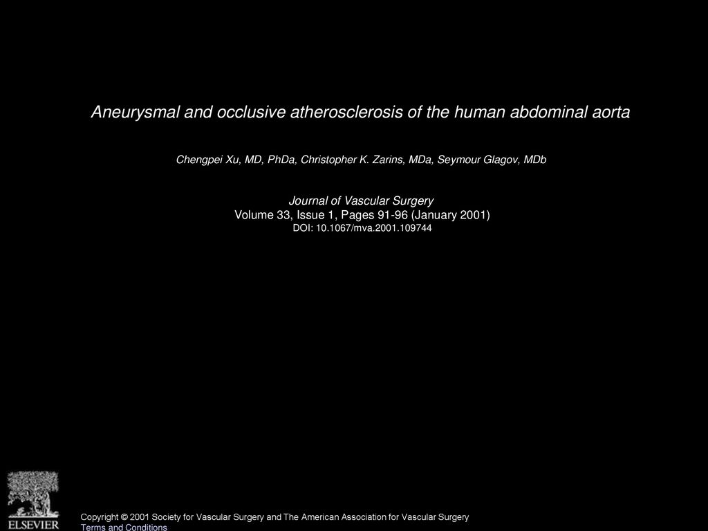 Aneurysmal and occlusive atherosclerosis of the human abdominal aorta